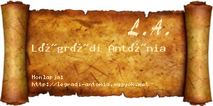 Légrádi Antónia névjegykártya