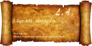 Légrádi Antónia névjegykártya